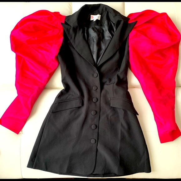 Dresses & Skirts - Black and Pink Blazer Dress (Never worn)